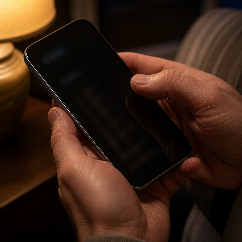 Hands holding a phone to represent consent-based health snapshot sharing